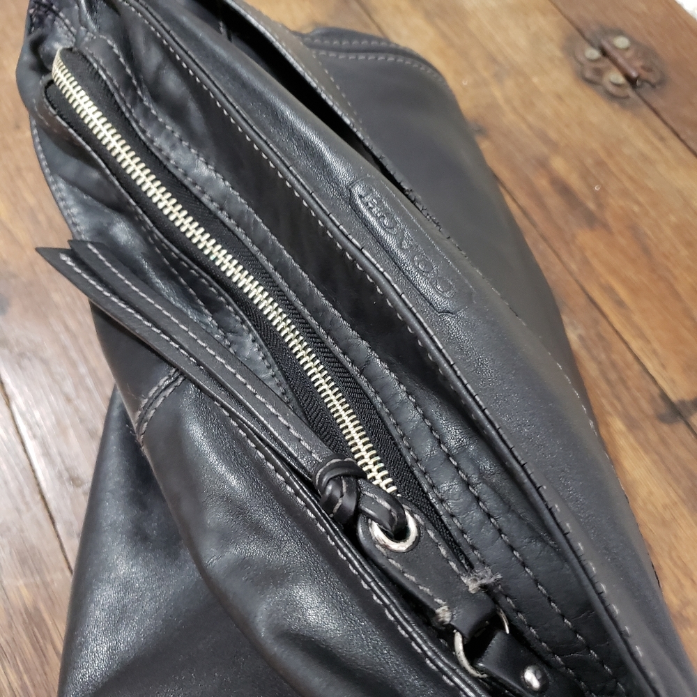Coach Zoe Large Leather Hobo Shoulder Handbag - Picture 6 of 11